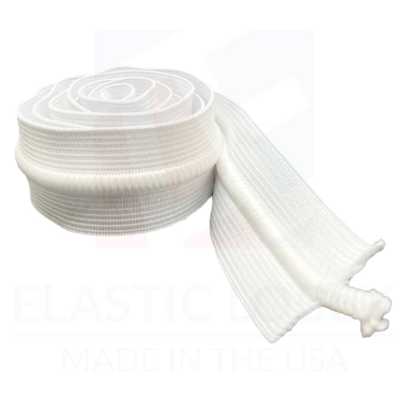 1.5" (38mm) White Drawcord Elastic - US Made