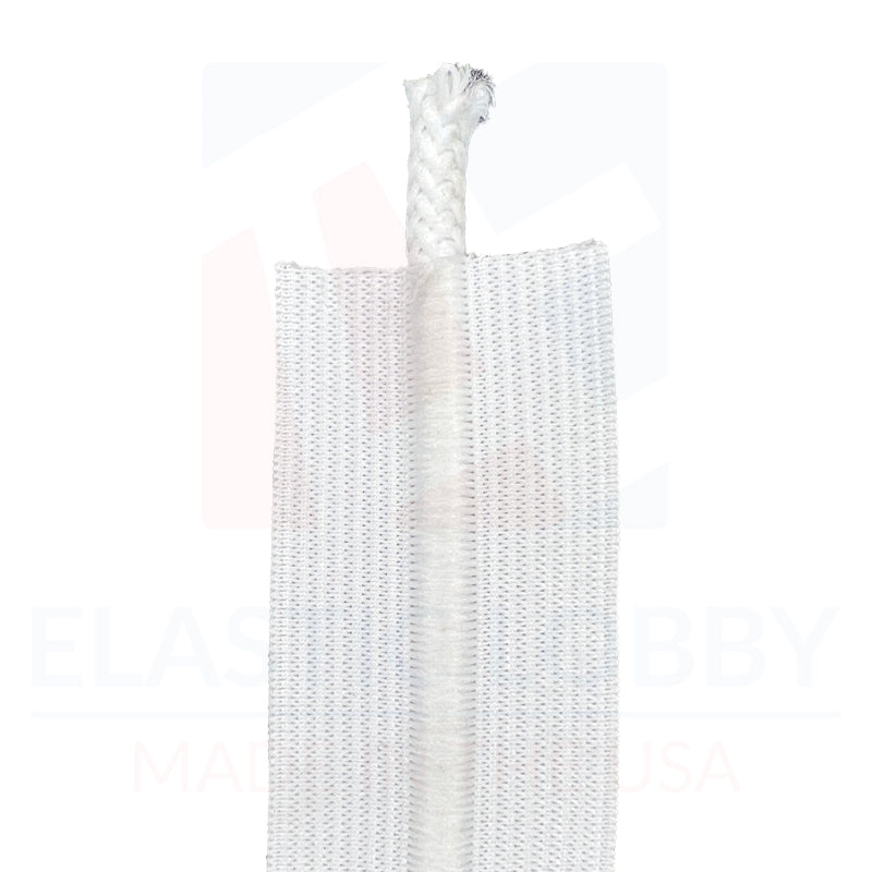 1.5" (38mm) White Drawcord Elastic - US Made