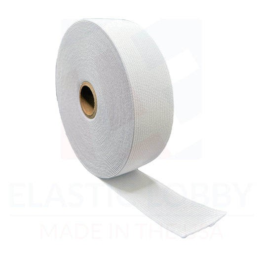 1.5" (38mm) White Knitted Elastic - US Made