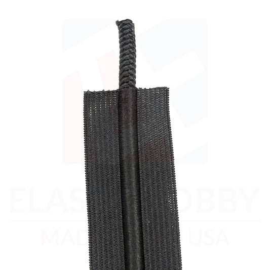 1.25" (32mm) Black Drawcord Elastic - US Made