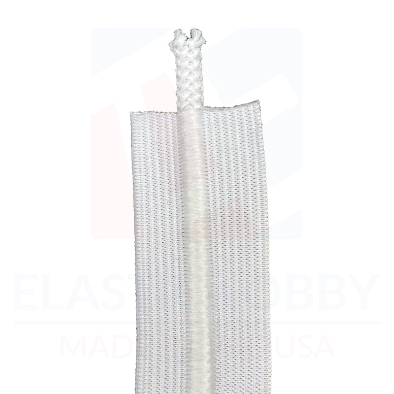 1.25" (32mm) White Drawcord Elastic - US Made