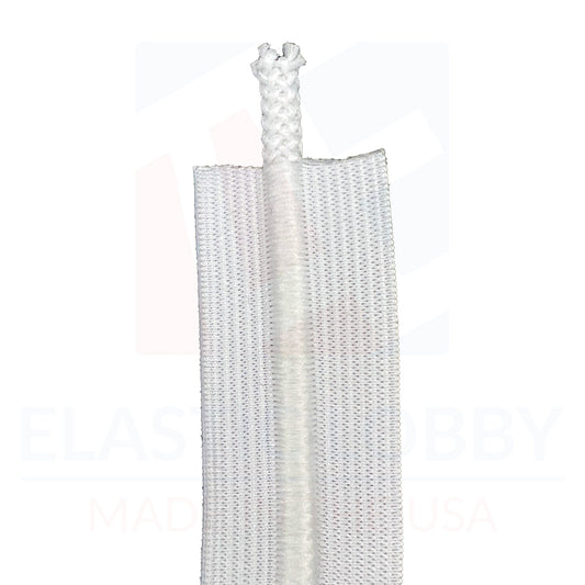 1.25" (32mm) White Drawcord Elastic - US Made