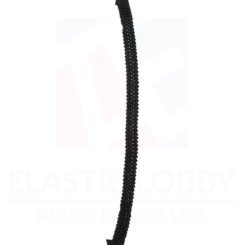 1/8" (3mm) Black Knitted Elastic - US Made