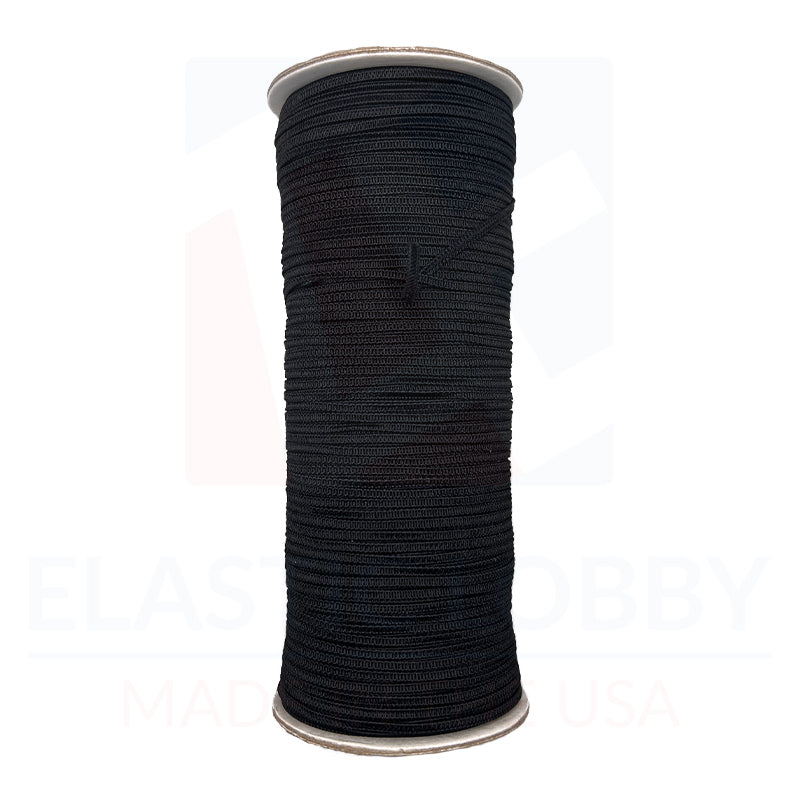 1/8" (3mm) Black Knitted Elastic - US Made