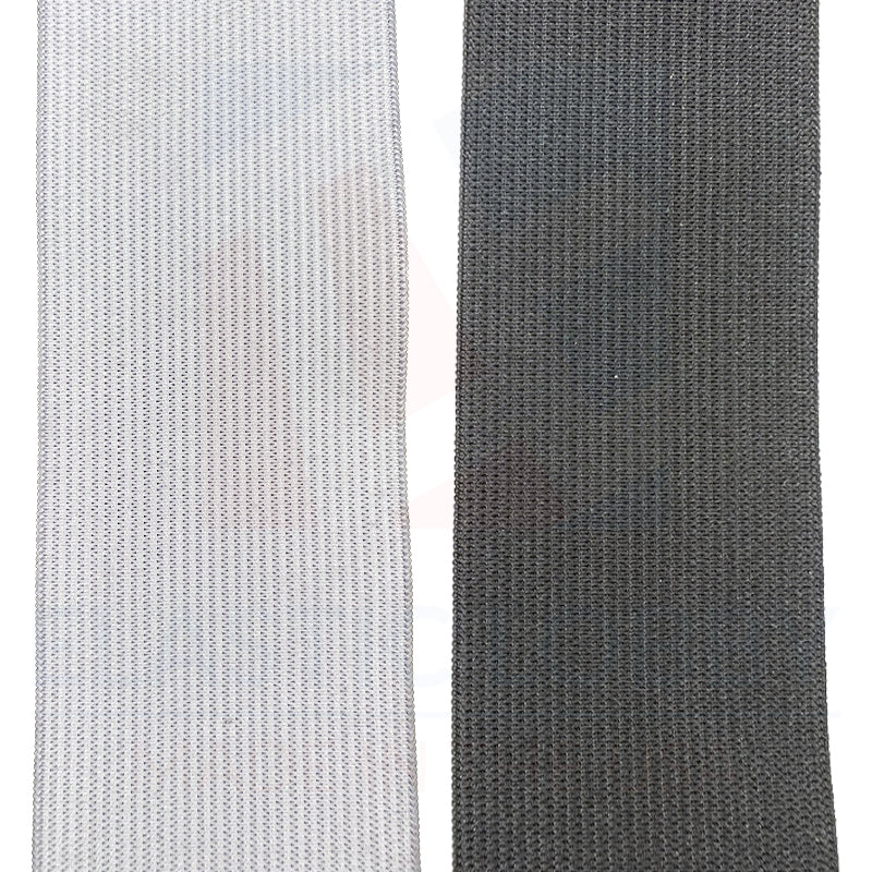 2" (51mm) White + Black, 20 Yard Combo (10 + 10) - Knitted Elastic, High Elasticity, Waistband, Comfort- US Made