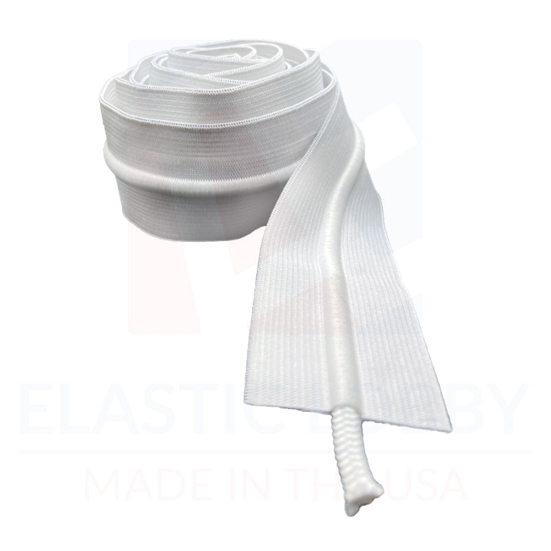 2" (51mm) White Drawcord Elastic - US Made