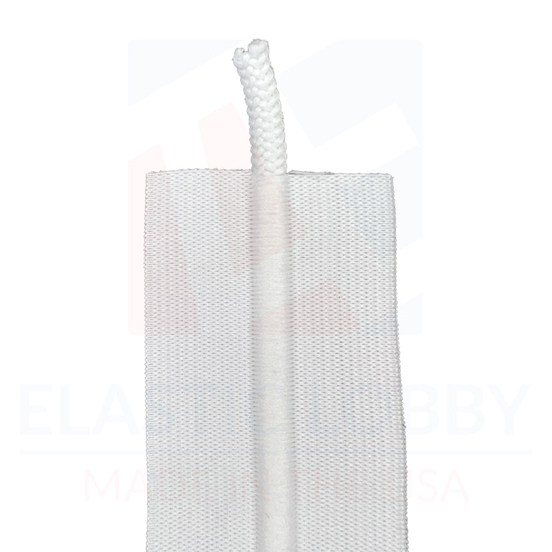 2" (51mm) White Drawcord Elastic - US Made