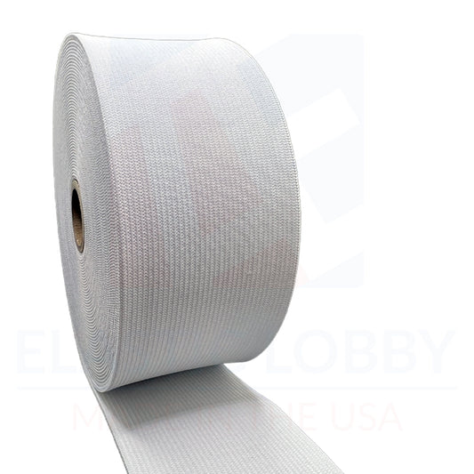 2.5" (63mm) White Knitted Elastic - US Made