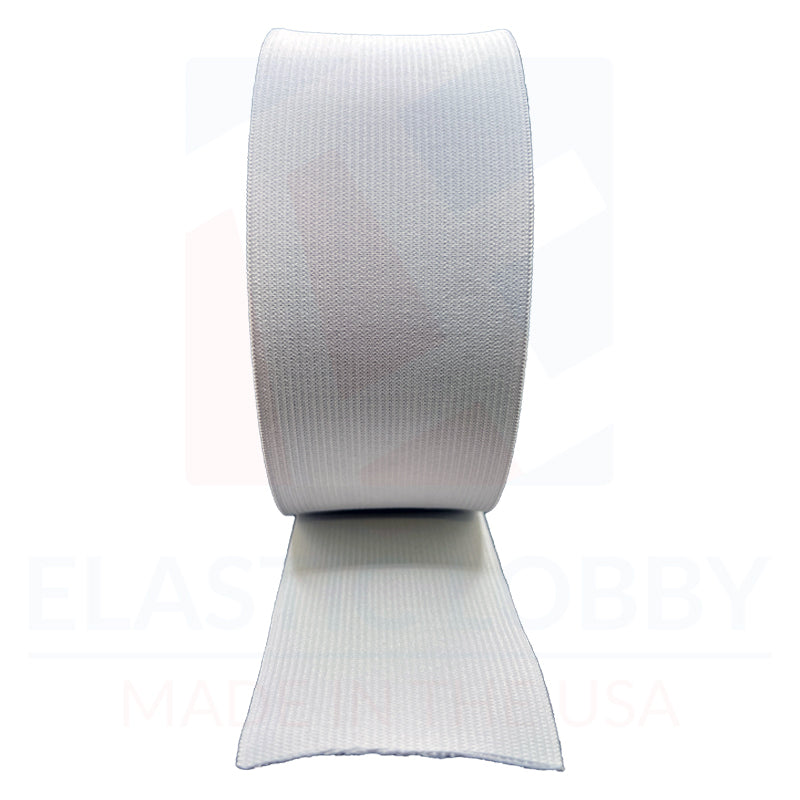 3" (76mm) White Knitted Elastic - US Made