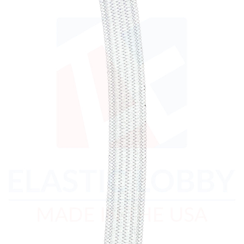 3/8" (9.5mm) Heavy White Knitted Elastic - US Made