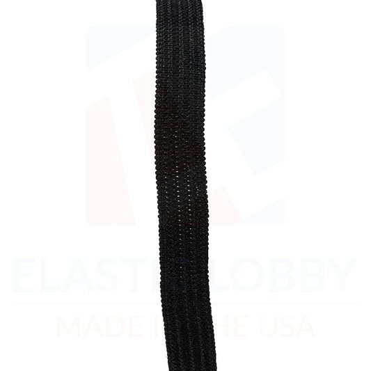 5/16" (8mm) Heavy Black Knitted Elastic - US Made