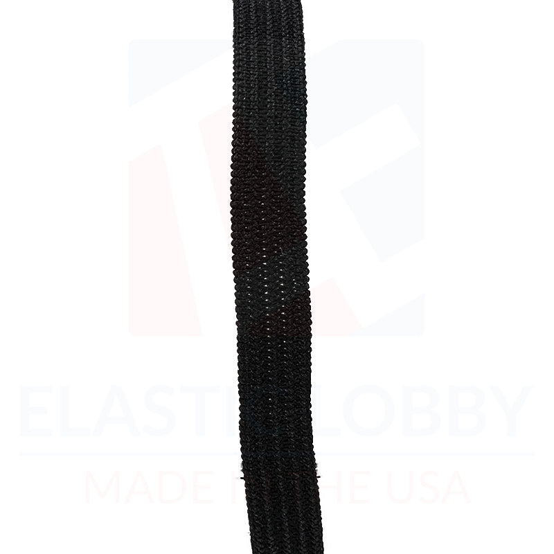 5/16" (8mm) Black Knitted Elastic - US Made